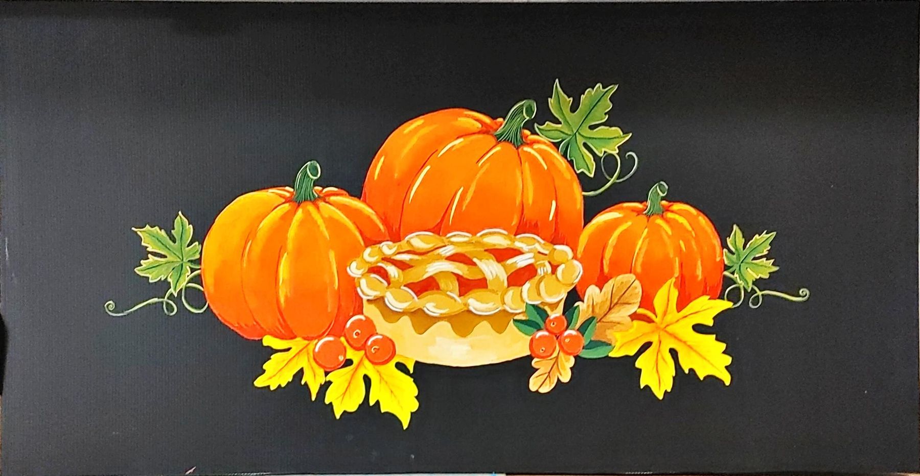Pumpkin pie promotional chalkboard