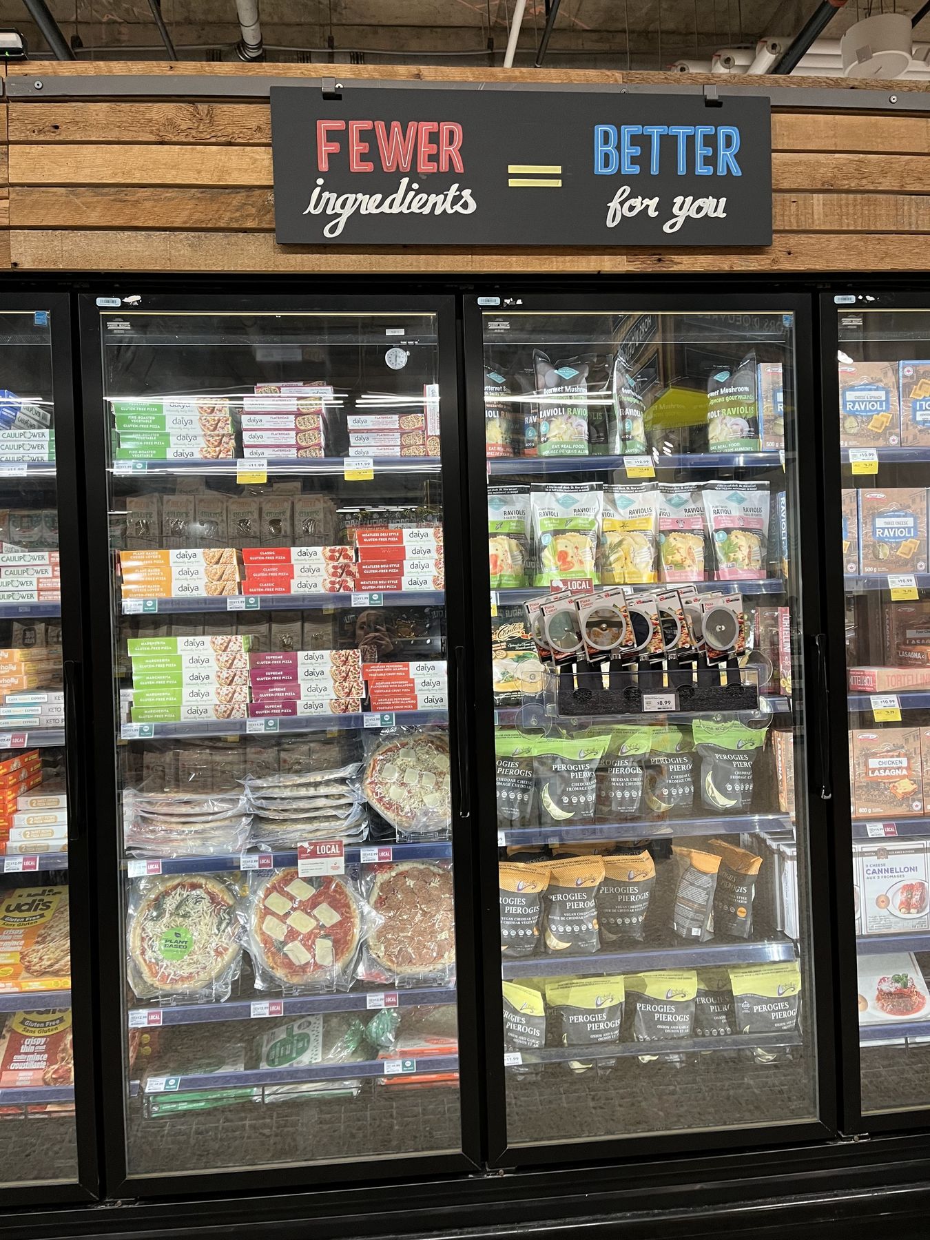 Fewer ingredients illustrated Whole Foods Market sign