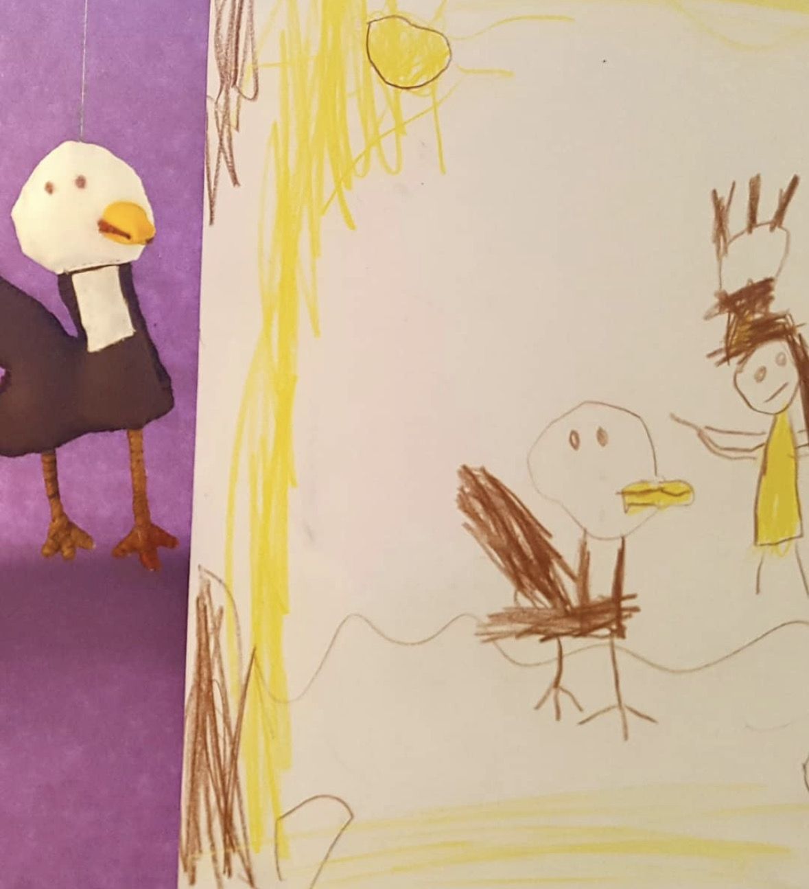 A child drawing realised as a sewn object
